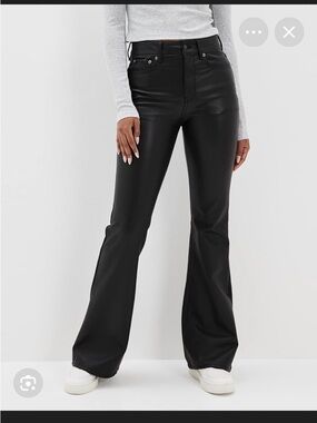 American Eagle Super High-Waisted vegan Leather Flare Pant